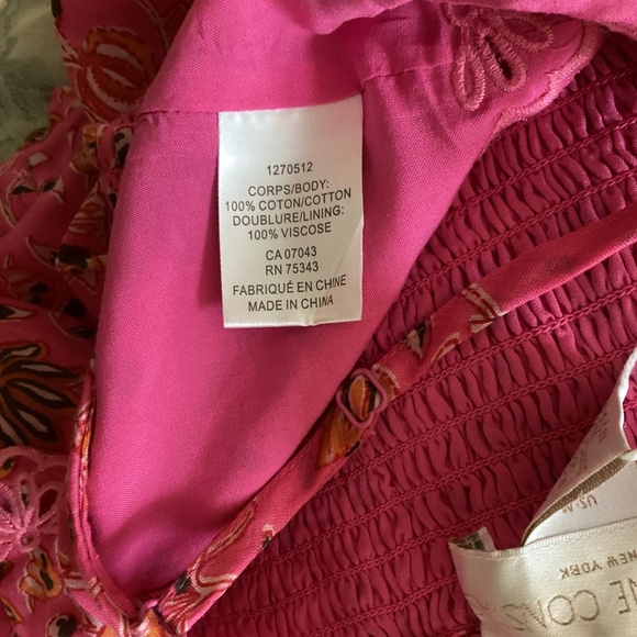 Caroline Constas 2pc Set Crop Spaghetti Top Maxi Skirt Pink Cotton Eyelet Ruffle - Picture 11 of 16